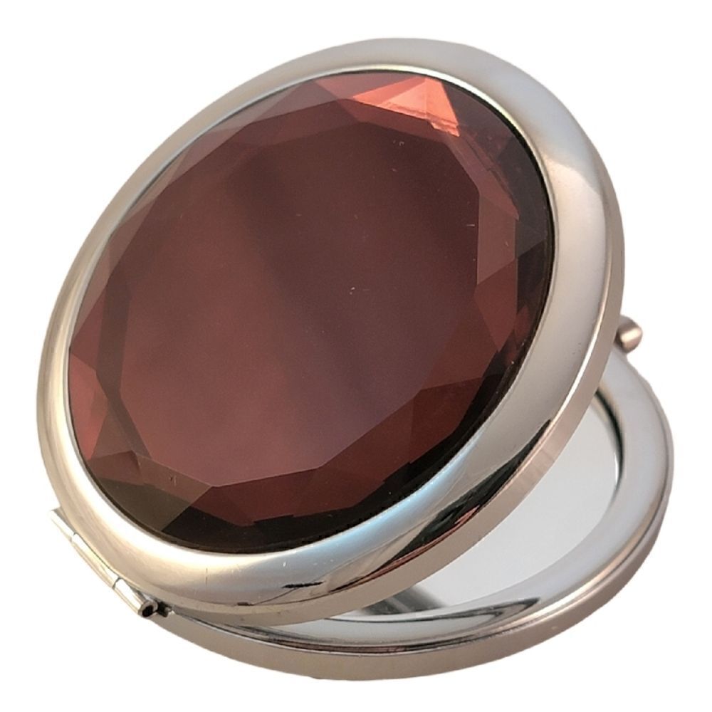 Compact Deep Purple Faceted Crystal Travel Mirror - New! - Picture 2 of 5